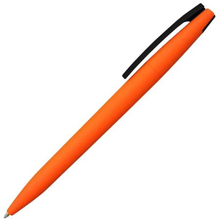 Ручка шариковая, пластиковая софт-тач, Zorro Color Mix оранжевая/черная