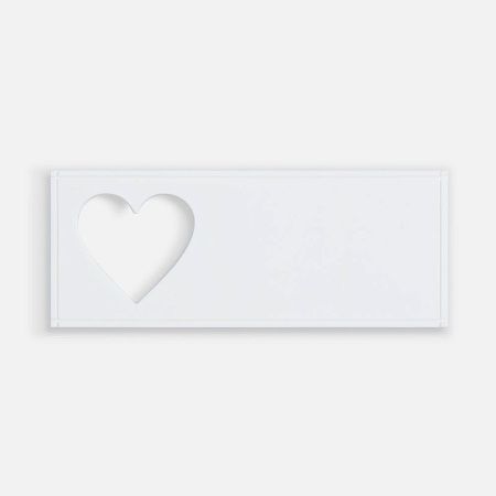 Лейбл из ПВХ с вырубкой «Сердце», белый