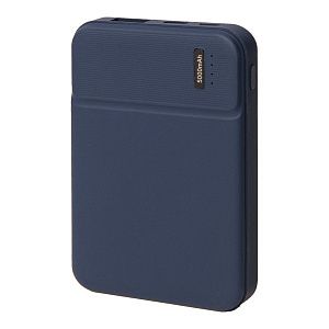 Универсальный аккумулятор Flash 5 (5000 мАч) с подсветкой и soft touch, синий, 9,8х6.3х1,3 см