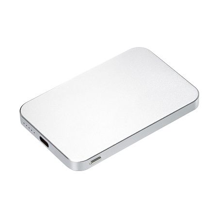 Внешний аккумулятор Артекс PD (Artex PD) 5000mAh с функцией беспроводной зарядки 15W, серебряный