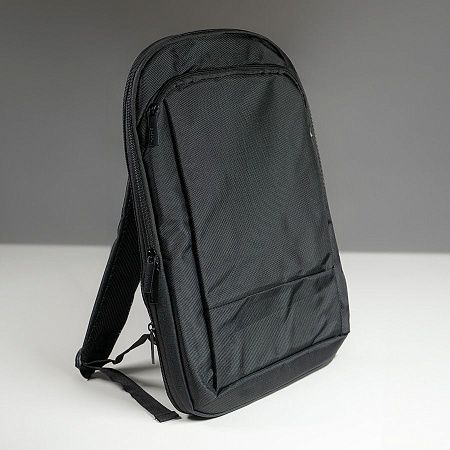 Расширяющийся  рюкзак "Slim" из водостойкого материала, чёрный, 45х30х6 см, ткань верха: 100% полиэстер 1680 D
