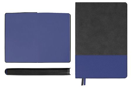Ежедневник Flexy Treviso Nuba Sand Color А5, серый/синий, недатированный, в гибкой обложке