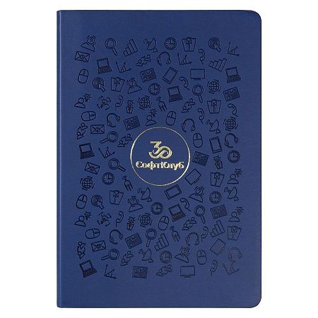 Ежедневник Flexy Latte Color Print Sample СофтКлуб А5, синий, недатированный, в гибкой обложке
