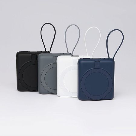 Внешний аккумулятор с подсветкой Риттер PD (Ritter PD) 10000mAh с функцией беспроводной зарядки 15W, белый