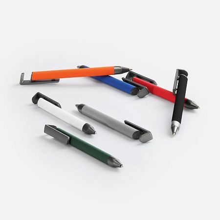 Ручка шариковая Standic с подставкой для телефона, зеленая