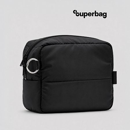 Несессер Superbag Bubble, стёганый, на молнии, с креплением на кольцо-карабин