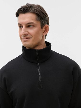 Толстовка унисекс оверсайз Ziplink Terry, черная, размер XS
