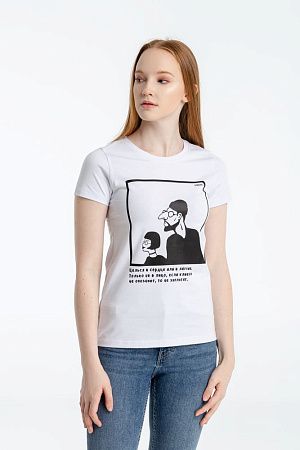 Футболка женская «Леон», белая, ver.2, размер XL