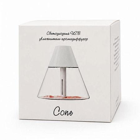 Светодиодный USB увлажнитель-аромадиффузор Cone, белый