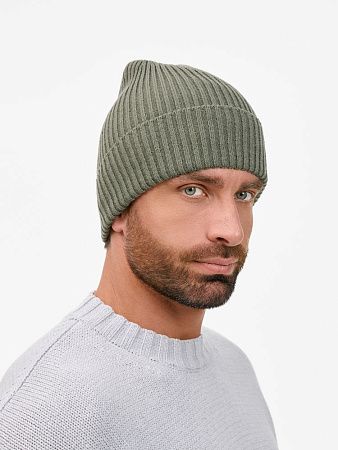 Шапка Catch Match без помпона, зеленая (полынь)