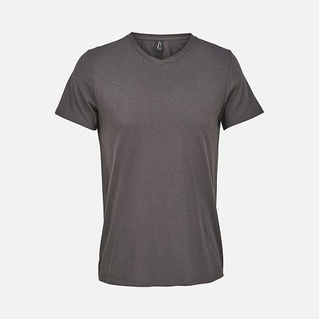 Футболка унисекс Regent с V-образным вырезом, темно-серая, размер XS