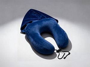 Подушка с эффектом памяти, с капюшоном «Dream Hood», цвет: синий