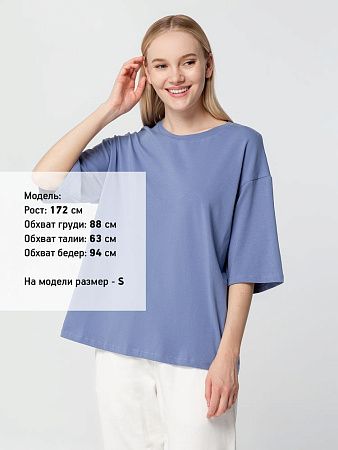 Футболка унисекс оверсайз Street Vibes, синяя (лавандовая), размер M/L