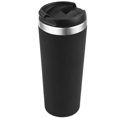 Термокружка KOMO SOFT COLOR 420мл. Черная с черной крышкой 6060.08