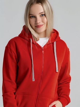 Толстовка на молнии с капюшоном Unit Siverga Heavy, красная, размер S v2