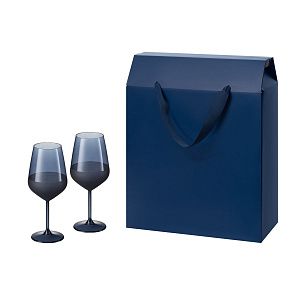 Подарочный набор 2 бокала для вина Сапфир (Sapphire) в большом подарочном пакете