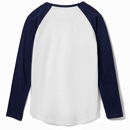 Футболка женская с длинным рукавом Milky Lsl, белая с темно-синим, размер S