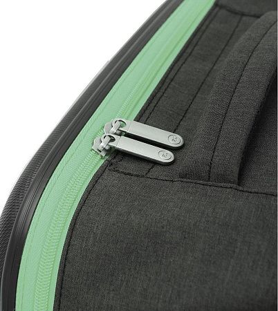 Чемодан складной Rollink Earth 55x40x20 см, 2 колеса, черный/зеленый