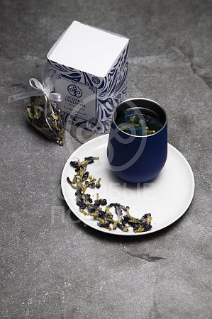 Подарочный набор "Синяя вечность": кофер, синий чай, коробка