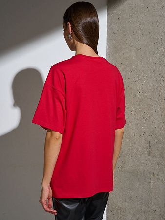 Футболка Oversize Premium, красная, размер L