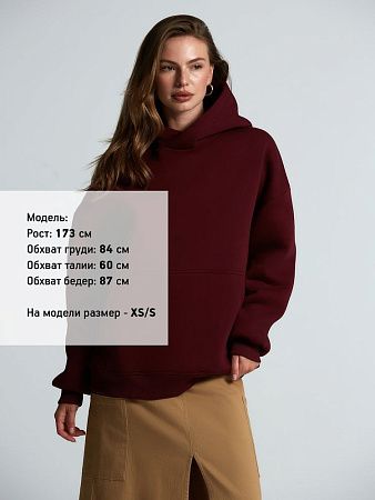 Худи Kulonga Oversize, бордовое, размер XS/S