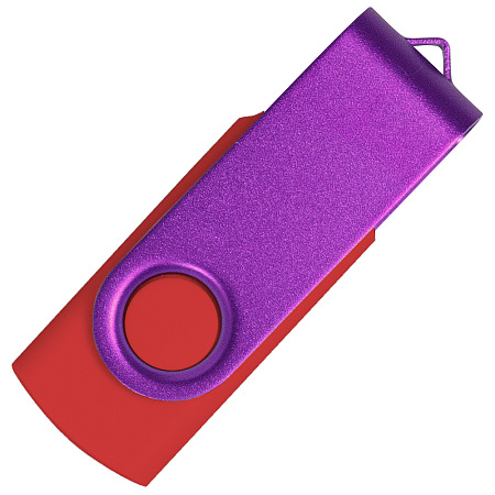 Флеш накопитель USB 2.0 Twister Сolor Mix 16GB, пластик Софт Тач/металл, красный/фиолетовый