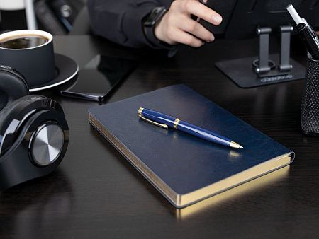 Ручка шариковая Letra Gold, глянцевая, темно-синяя