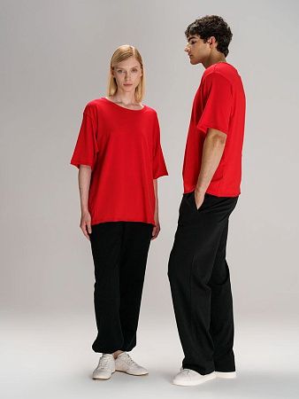 Футболка оверсайз унисекс Vozduh, красная, размер XL/2XL