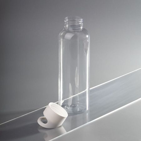 Бутылка для воды Plaske, прозрачная с белой крышкой