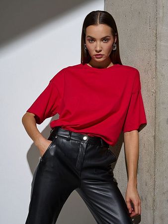 Футболка Oversize Premium, красная, размер S