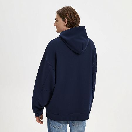 Худи оверсайз унисекс FUSION, темно-синий, размер XL/2XL