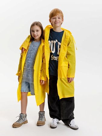Дождевик детский RainDrop Kids, желтый, размер 10 лет (130-140 см)