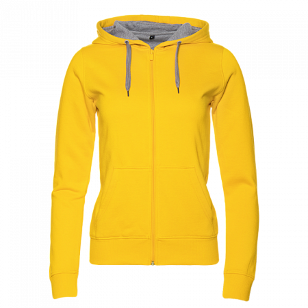 Толстовка женская STAN с капюшоном на молнии футер с начёсом 280, 17W, Жёлтый,  (12/1)  (44/S)