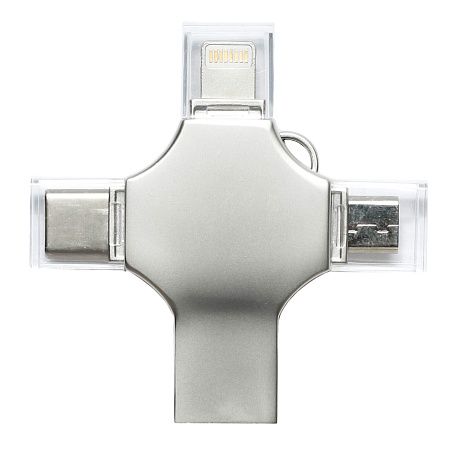 Флешка XENON 4в1 Серебристая 4444.06.64ГБ3.0