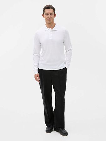 Рубашка поло мужская с длинным рукавом Perfect LSL Men, белая, размер XL