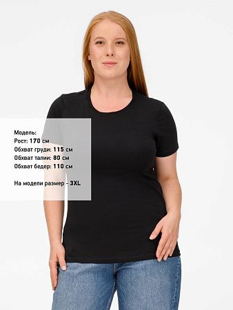Футболка женская T-bolka Lady, черная, размер 3XL