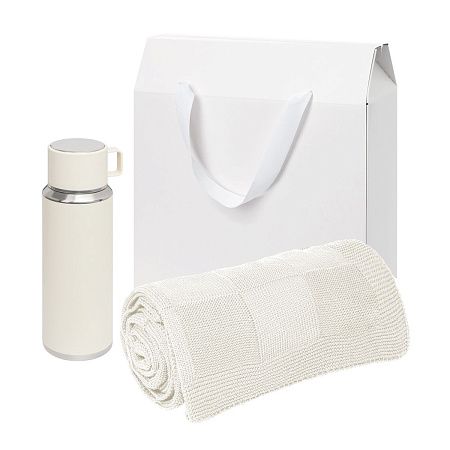 Подарочный набор Oslo, бежевый (плед, термос)