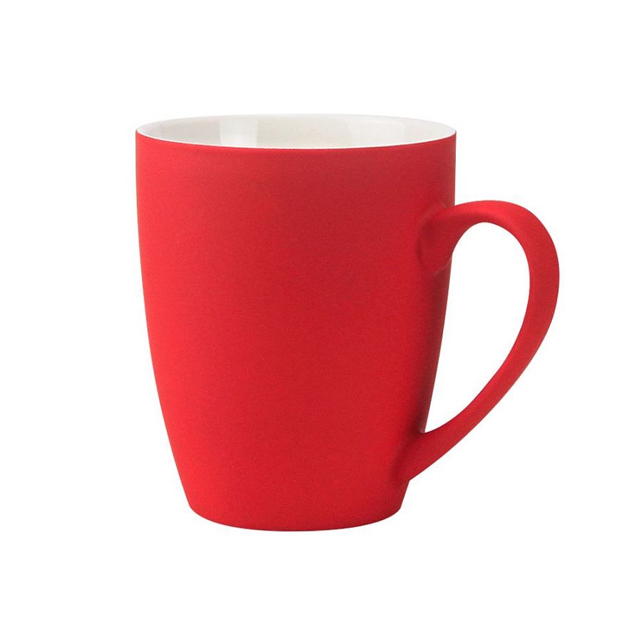 Кружка Elegante, софт-тач, 350мл,  красная-S
