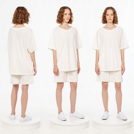 Футболка унисекс оверсайз T2, молочно-белая, размер M/L