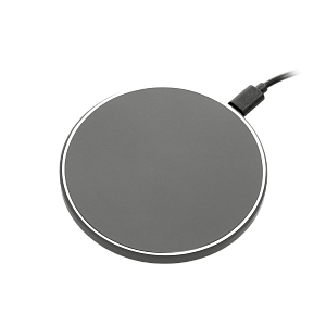 Беспроводное зарядное устройство с подсветкой 15W Аурис (Auris), серое