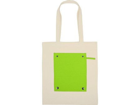 Складная хлопковая сумка для шопинга «Gross» с карманом, 180 г/м2