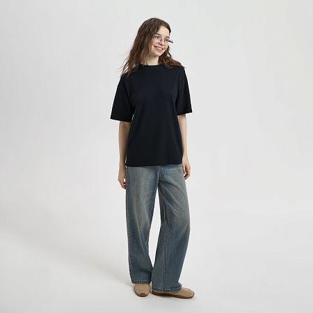 Футболка унисекс премиум AURA, 100% хлопок 200гр. черный, размер 3XL/4XL