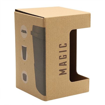 Коробка для кружки Magic с окном, коричневый