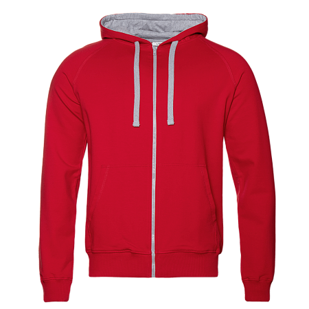 Толстовка мужская STAN с капюшоном на молнии футер без начёса 260, 61, Красный,  (14)  (56/XXXL)