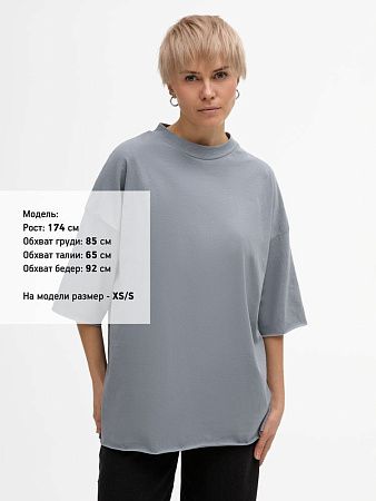 Футболка унисекс оверсайз T1, серая, размер XL/2XL