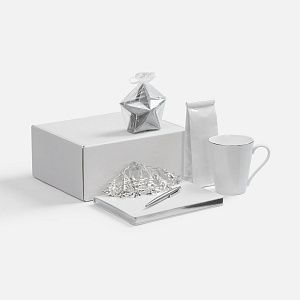 Набор «Планы на счастье», белый с серебристым