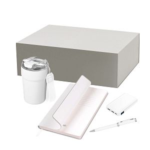 Подарочный набор Monaco, белый (термокружка, аккумулятор, ежедневник, ручка)