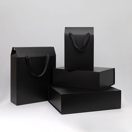 Подарочная коробка-трансформер большая, черная