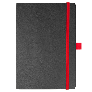 Блокнот Flexy Forest Urban Soft leather  А5, недатированный, с резинкой и петлей для ручки, в гибкой обложке, черно-красный