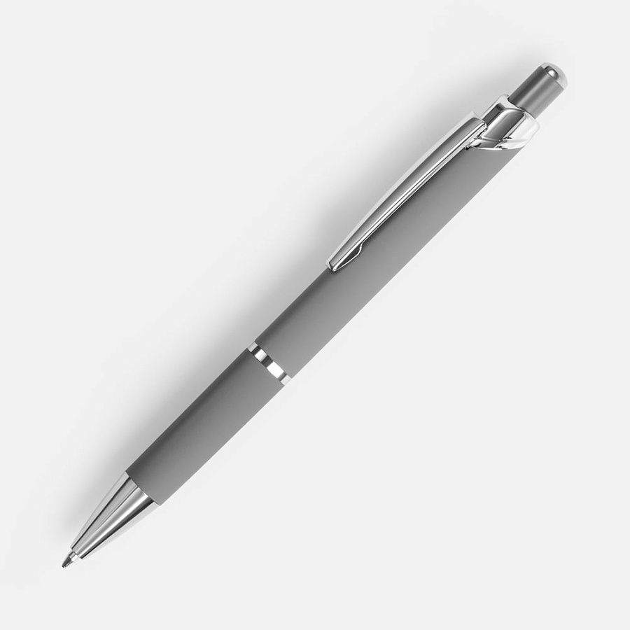 Ручка шариковая Chromos Soft Touch, серая